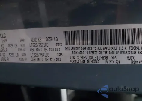 2020 Ram Promaster 3500 Cargo Van High Roof 159 Wb Ext from USA, damaged, VIN 3C6URVJG0LE117838